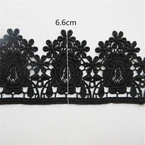 1 Metre Polyester Venedik Çiçek Dantel Kenar Trim Şerit 6.6 cm Genişlik Vintage Stil Siyah Kenar Abartı Kumaş Işlemeli Aplike