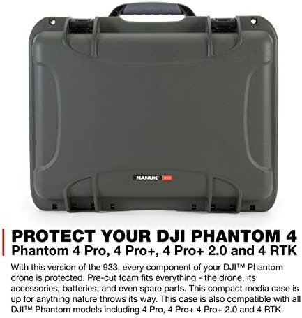 Nanuk 933 DJI Drone için Özel Köpük İnsert ile Su Geçirmez Hard Case Phantom 4 Pro / 4 Pro+ / 4 Pro + 2.0 & 4 RTK-Zeytin