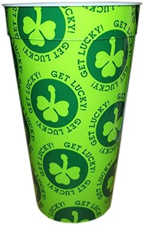 KALAN Aziz Patrick Günü Şanslı olsun! 16 Oz Yeniden Kullanılabilir Plastik Parti İçme Bardağı
