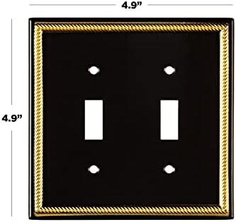SleekLighting tarafından 2 Duvar Plakası Çıkış Anahtarı Kapakları paketi / Dekoratif Çinko Döküm Siyah ve Altın / Stilleri