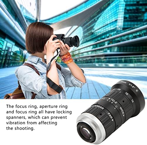 F2. 8 C Mount Lens, Makine Endüstriyel Lens Geniş Diyafram Kilitleme Somun Anahtarları Tasarım Titreşim Önleme Kamera için