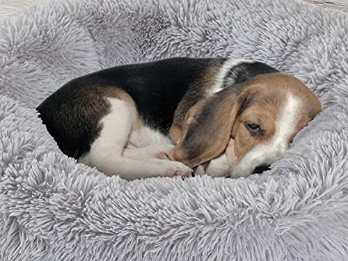 Fienveorn Büyük Orta Küçük Köpekler için Pet köpek Yatağı Kedi, Pet Cuddler Yuvarlak Peluş Yatak Kaymaz Alt, Makinede Yıkanabilir,30