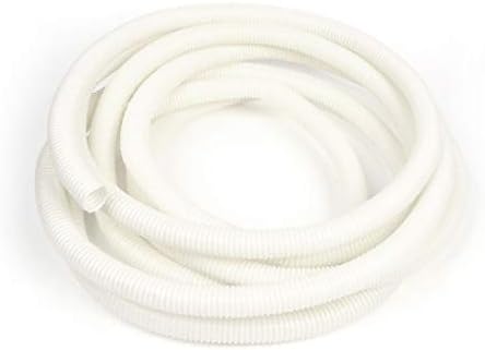 X-DREE 6,4 Metre 20mm Çap Beyaz Plastik Alev Oluklu Hortum (Tubo flessibile ondulato in plastica bianca da 6,4 metre çap 20
