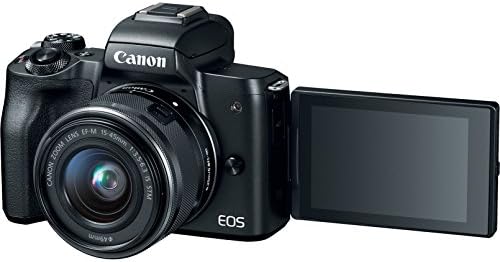Canon EOS M50 Aynasız Dijital Fotoğraf Makinesi EF-M 15-45mm ve 55-200mm Lensli Siyah 32GB Hafıza Kartı, Çift Pil, Av Tüfeği