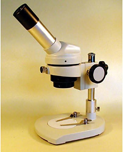 AmScope K104 İlköğretim Stereo / Diseksiyon Mikroskop, 10x Widefield Mercek, 20x Büyütme, Geri Dönüşümlü Siyah / Beyaz Sahne
