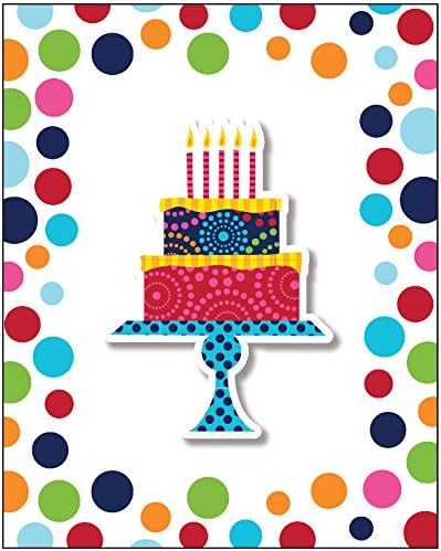 Yaratıcı Dönüştürme 8 Sayısı Doğum Günü Pastası Standı Parti Davetiyeleri Eki ile, Çok Renkli