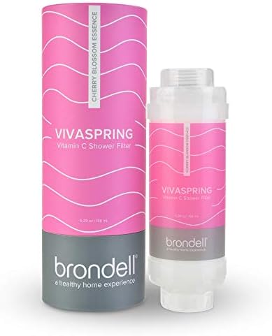 Brondell VivaSpring C Vitamini Duş Filtresi, Kiraz Çiçeği Esansı Kokusu-Daha Sağlıklı Cilt ve Saçlar için Serbest Klor, Kolay