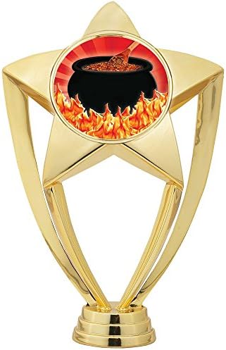 Taç Ödülleri 6 Altın Flaming Hot Chili Pot Kupaları-Chili Cook Off Trophy