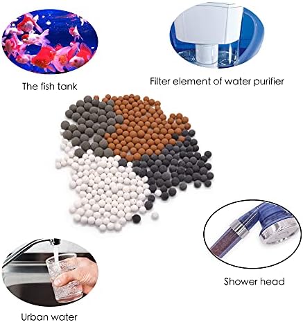 Mineral Boncuk Taşlar Topları için Filtre Showerhead, Muulaii Banyo Filtresi Banyo Taş Waterbeads Showerhead Filtre Arındırıcı
