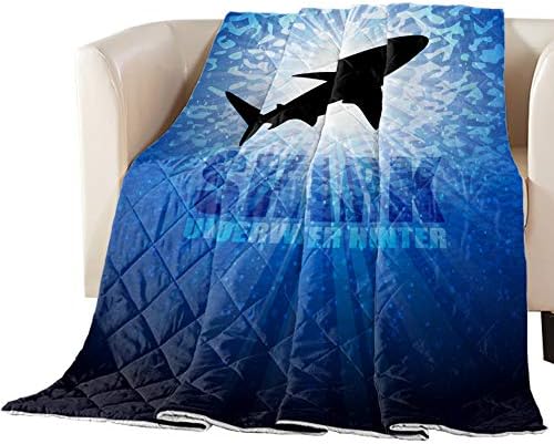 Sanat Baskı Boy Kral Yorgan Atmak Yatak Örtüsü Hafif Yumuşak Tüm Sezon Yatak Örtüsü Sualtı Köpekbalığı Sıcak Yatak Yorgan Yorgan