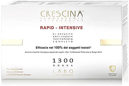 Crescina Transdermik hızlı-YOĞUN 1300 Kadın 20 + 20 Saç Büyüme Şişeleri