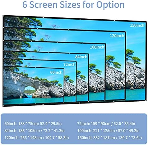Aibesy 60 İnç projeksiyon perdesi 16:9 HD 4 K Katlanabilir Taşınabilir Çift Taraflı Projeksiyon Anti-Kırışık film ekran perdesi
