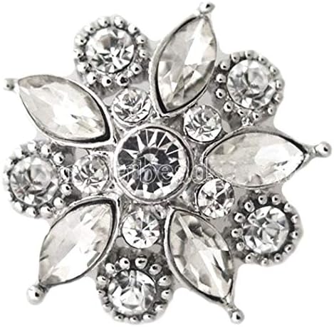 Gümüş Temizle Yıldız Rhinestone 20mm Yapış Charm için Zencefil Snaps Manolya Asma