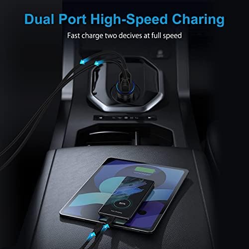 C tipi Araç Şarj Hızlı Charing, 38 W Mini araba USB şarj aleti PD & QC 3.0 2 Port Araç Şarj Hızlı Şarj için iPhone 13/12/12