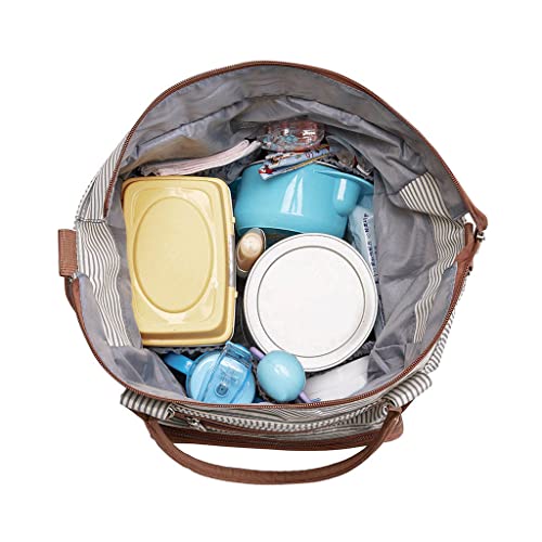 yotijay Büyük Kapasiteli Analık Bezi Çanta Çanta Kullanımlık Bebek Bezi Çantası Asılı alışveriş çantası için Açık Puset Pram-Haki