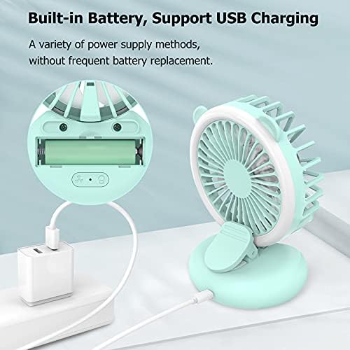 Ecesıa El Mini USB dolgu ışığı Fan, güçlü Küçük Kişisel Taşınabilir Hafif Handy Fan ile Güç Banka Güçlü Rüzgar USB Şarj Edilebilir