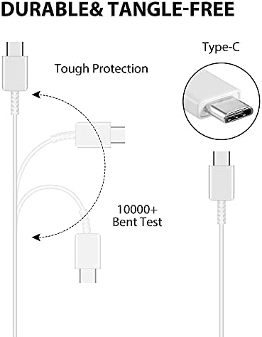 VOLT PLUS TECH Hızlı Adaptif Turbo 18W Çift Bağlantı Noktalı USB Araç Şarj Kiti, USB Tip-C Kablo ile Lenovo Smart Tab P10 için