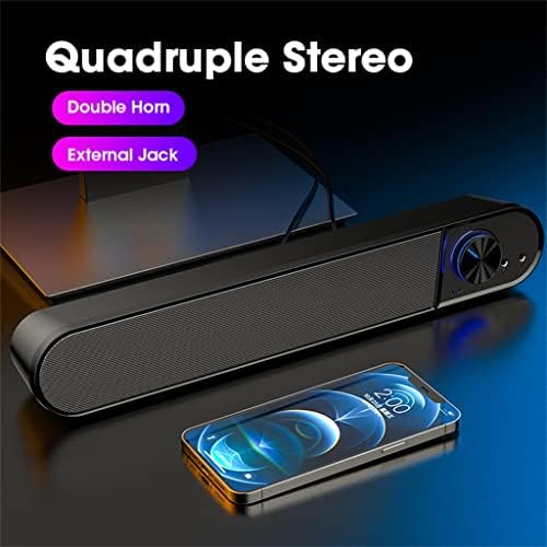 Bilgisayar Ses Çubuğu Kablolu Bluetooth 4D Bas Surround SoundBar Ev Sineması Subwoofer Bilgisayar Hoparlörleri (Renk: Siyah,
