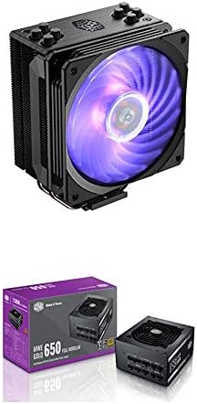 Soğutucu Ana Hiper 212 RGB Siyah Baskı CPU Hava Soğutucu + MPY-6501-AFAAG-US MWE 650 Altın Tam Modüler