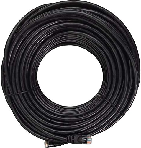 NavePoint CAT6 UTP Ethernet Ağı RJ45 Bağlantısız Yama Kablosu 100 Ft, Siyah