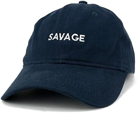 Trendy Giyim Mağazası Savage İşlemeli Fırçalanmış Pamuklu Ayarlanabilir Kap Baba Şapkası