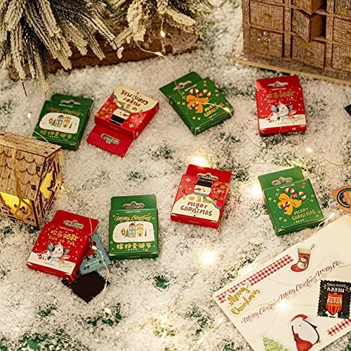46 adet / kutu Noel Kutulu Çıkartmalar Scrapbooking Deco Önemsiz Dergisi Yaratıcı Kırtasiye Bronzlaşmaya Zanaat Sızdırmazlık