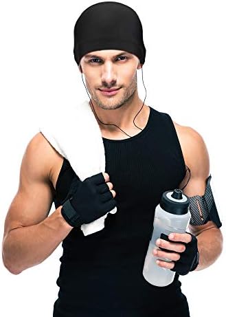 Geyoga 6 Parça Ter Esneklik Kap Koşu Şapka Kafatası Kap Kask Astar Erkekler ve Kadınlar için Uydurma Koşu Koşu Egzersiz