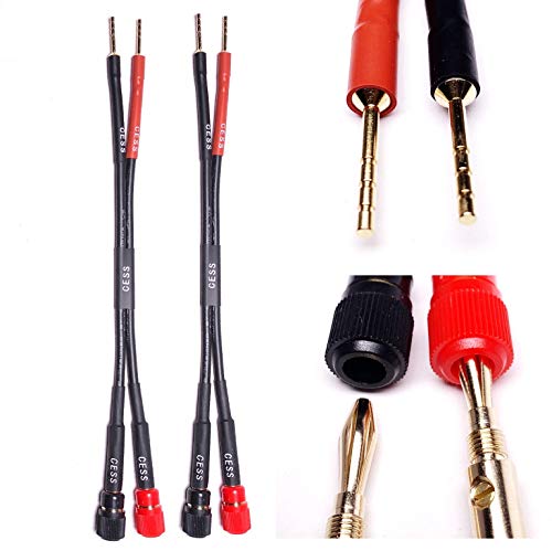 CESS-049 Banana Plug-Pin Tipi Fiş Adaptörü, Vidalı Tip Muz Kabloları, 2 Paket